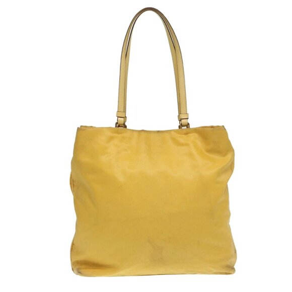 PRADA Tote Bag Nylon Yellow Gold Auth 87177 - Picture 2 of 16
